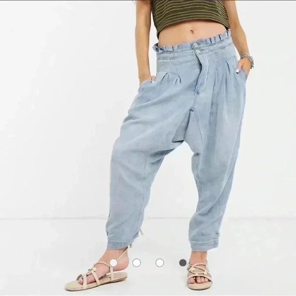 We the free  drop crotch Mover and Shaker baggy slouchy harem pants button fly - Picture 2 of 8